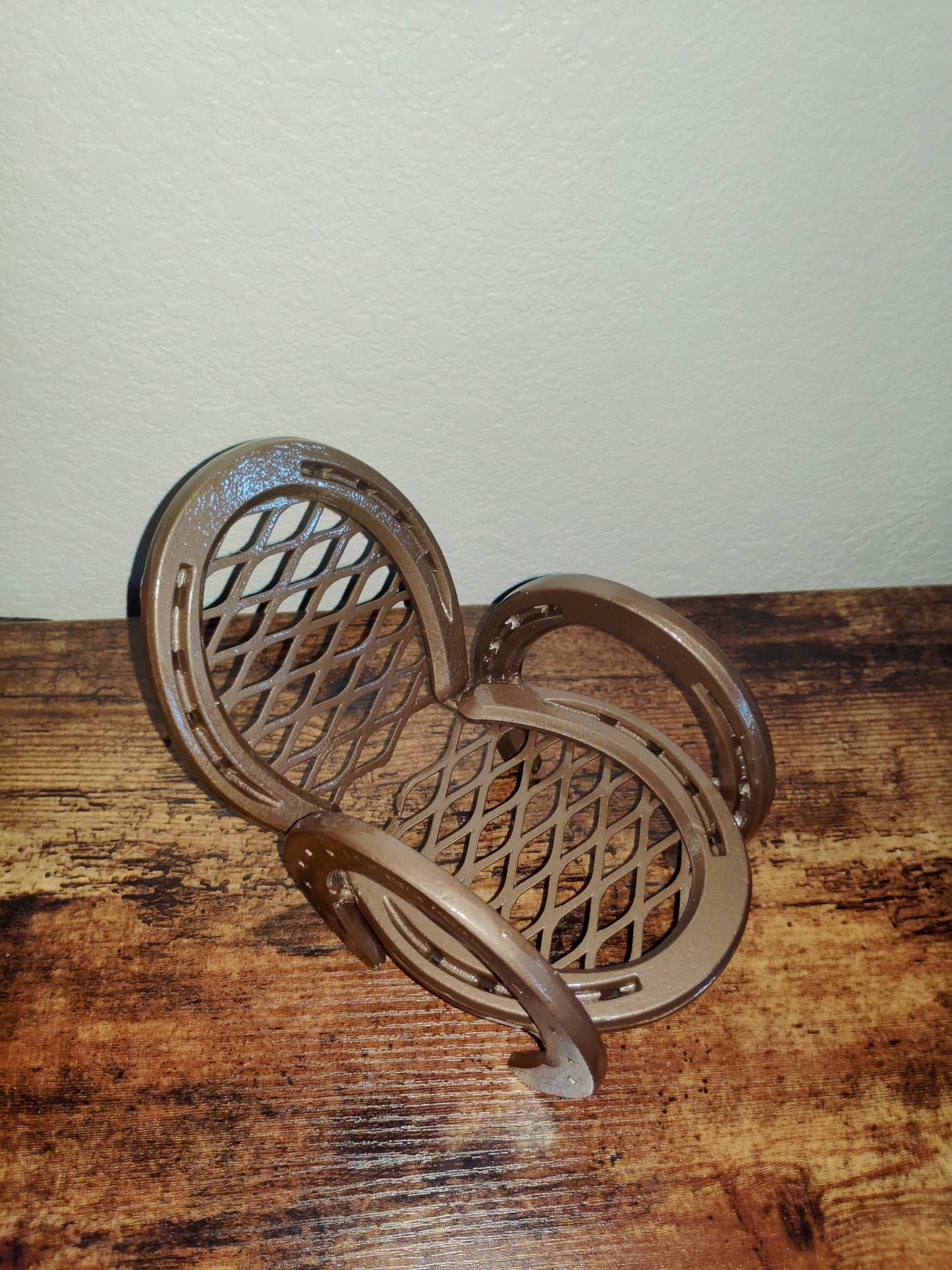 Horseshoe Chair plant stand / Candle holder / cell phone holder