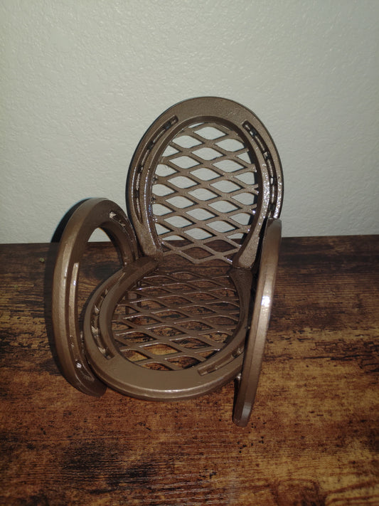 Horseshoe Chair plant stand / Candle holder / cell phone holder