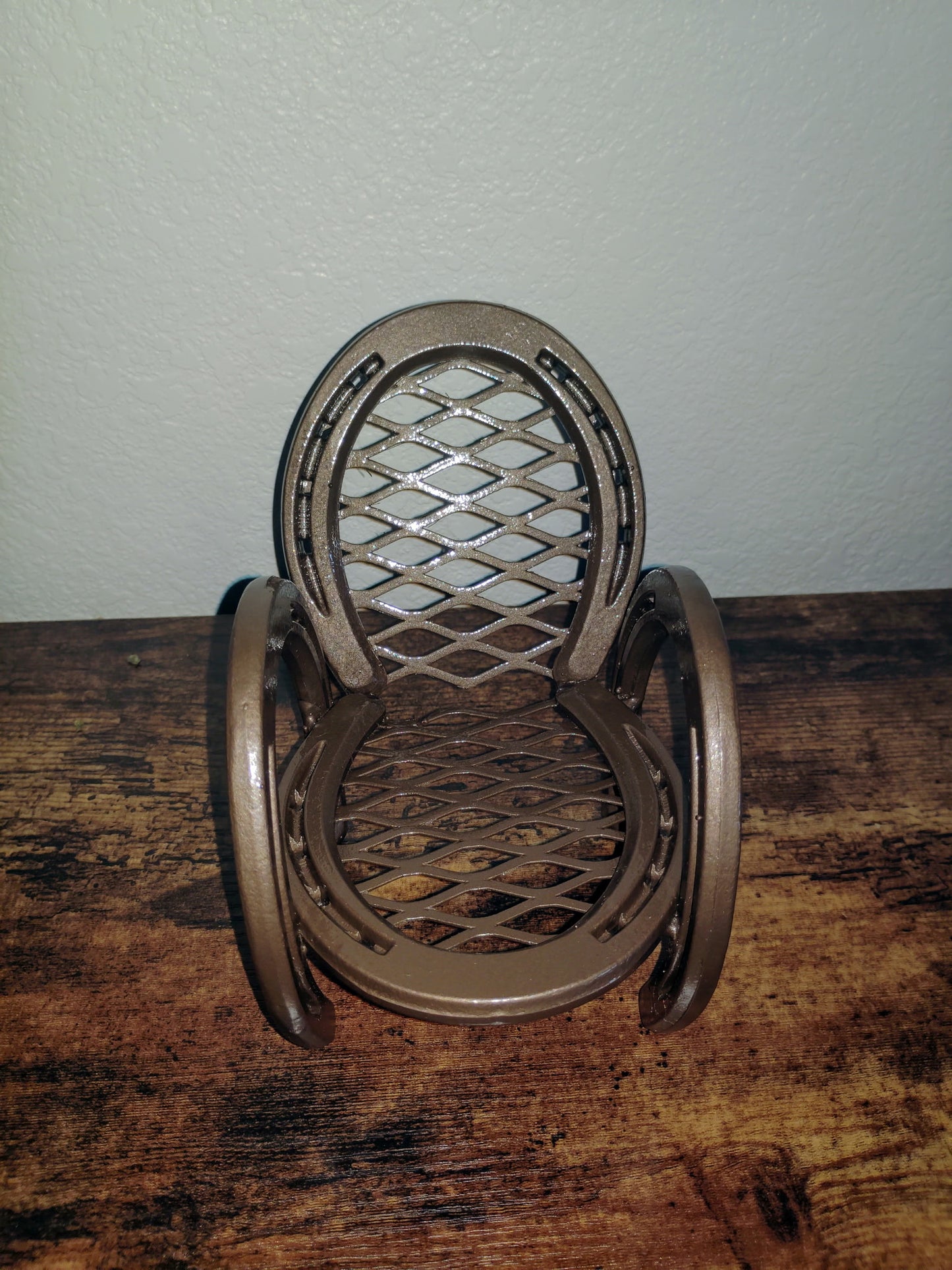 Horseshoe Chair plant stand / Candle holder / cell phone holder