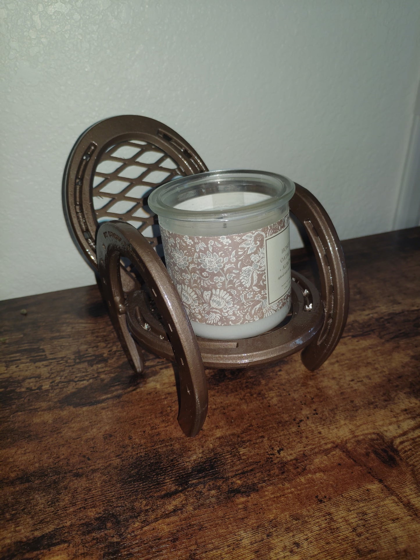 Horseshoe Chair plant stand / Candle holder / cell phone holder
